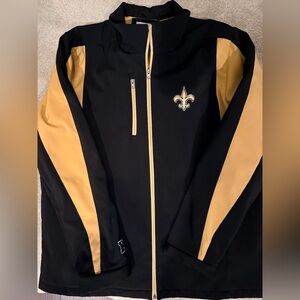 NFL Saints Black and Gold Windbreaker with Logo